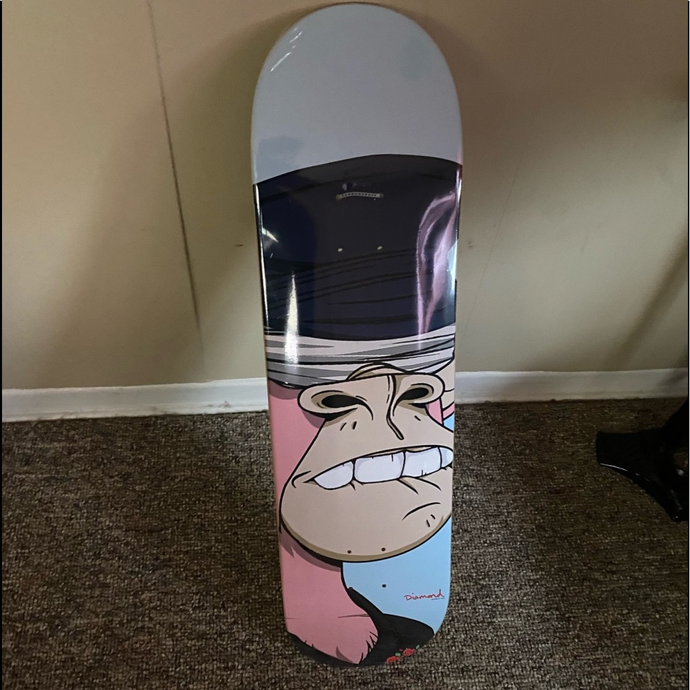 Bored Ape Yacht Club x Diamond Supply Co skateboard deck.